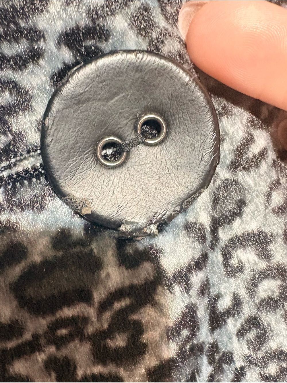 Ruby Rd. Black & White Animal Print Button-Front Top - Picture 6 of 7